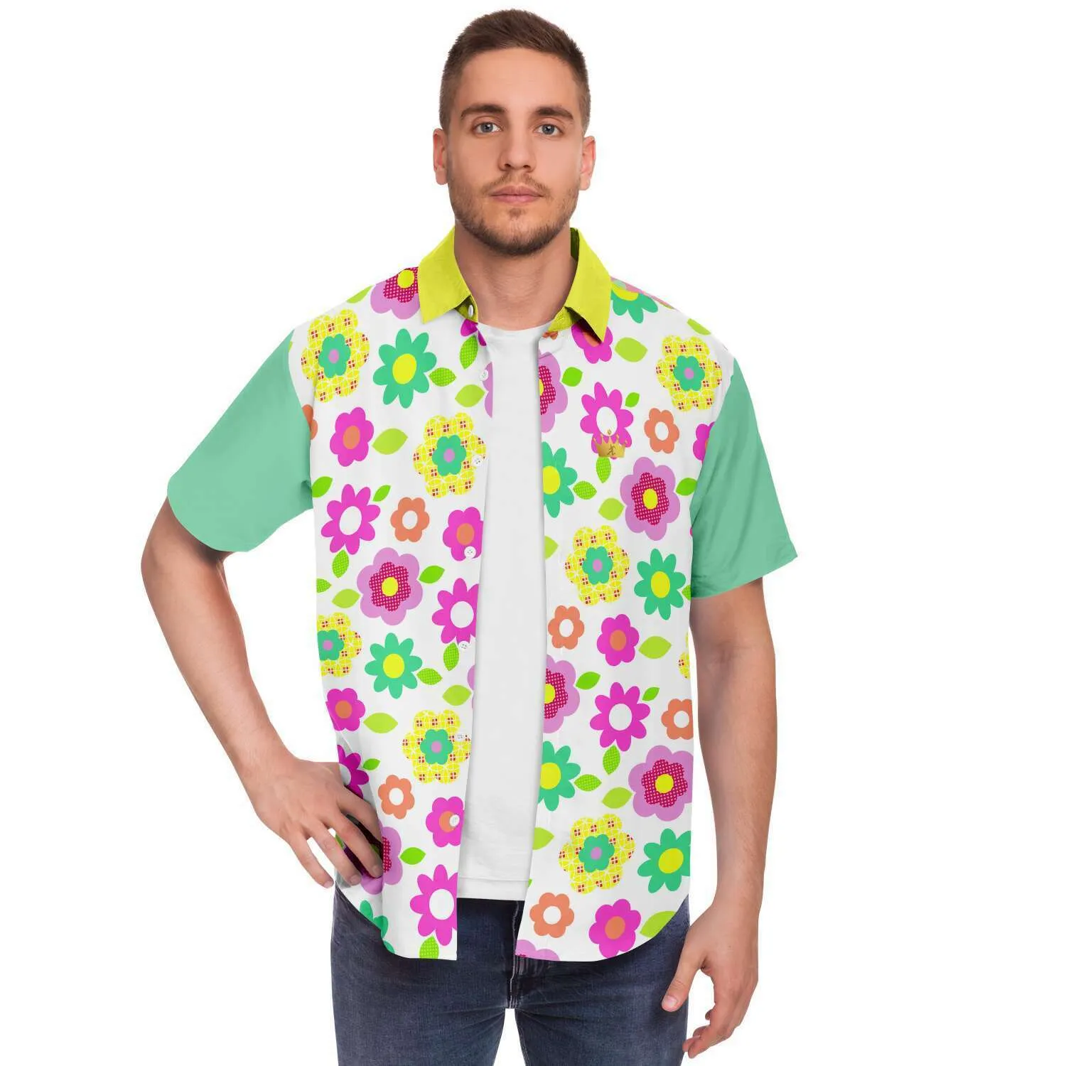 Oopsie Daisy Short Sleeve Button Down Shirt