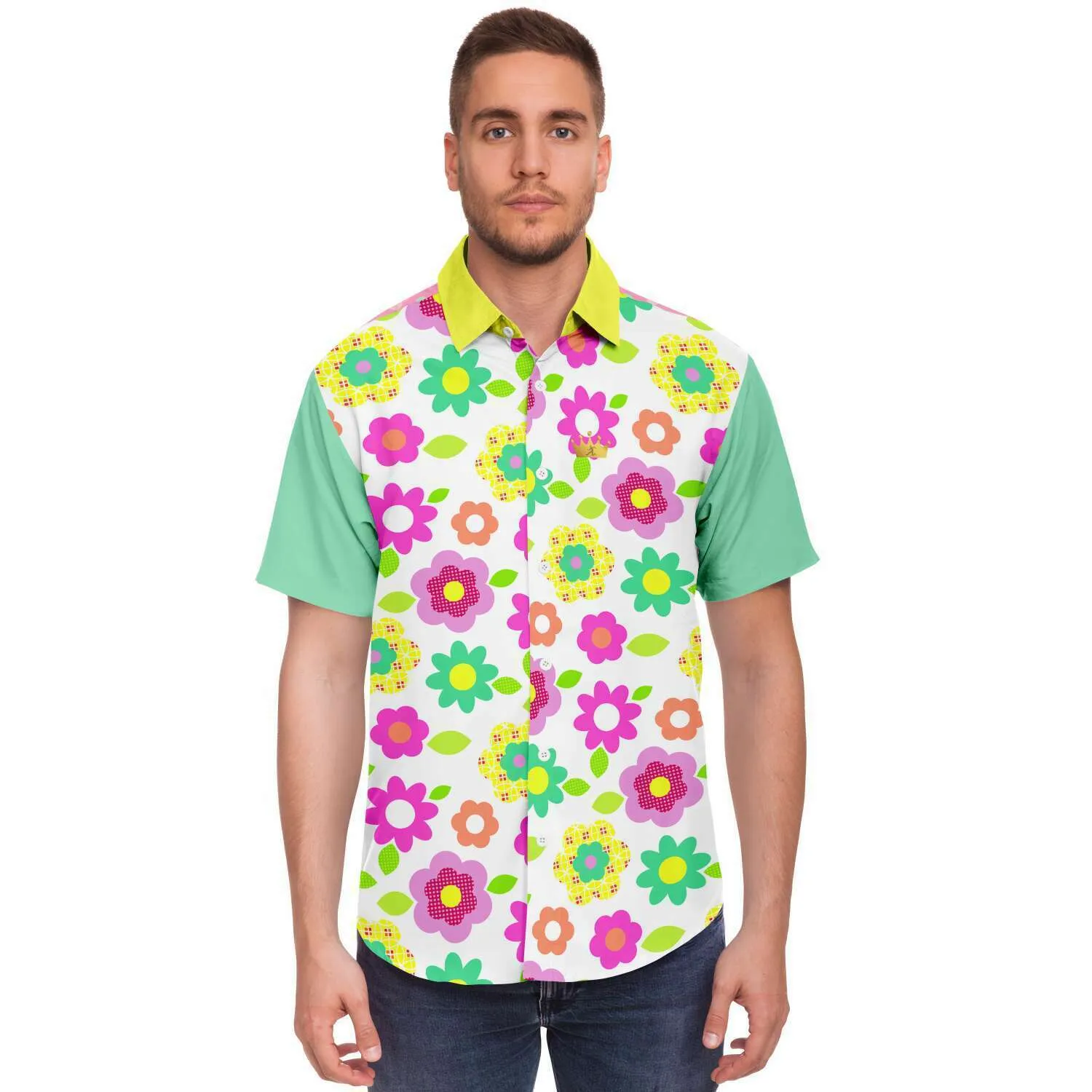 Oopsie Daisy Short Sleeve Button Down Shirt