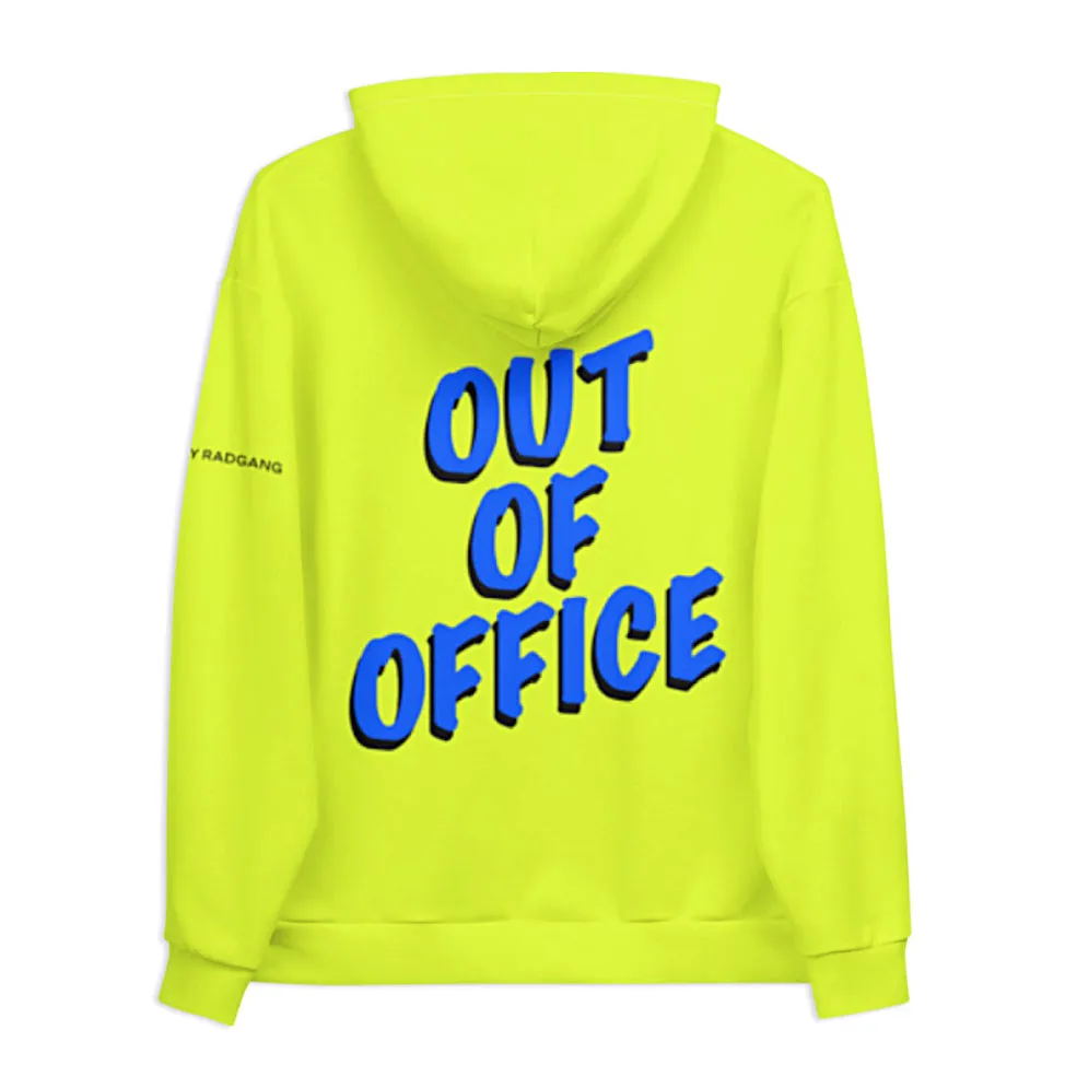 OUT OF OFFICE OVERSIZED GRAPHIC HOODIE - NEON YELLOW