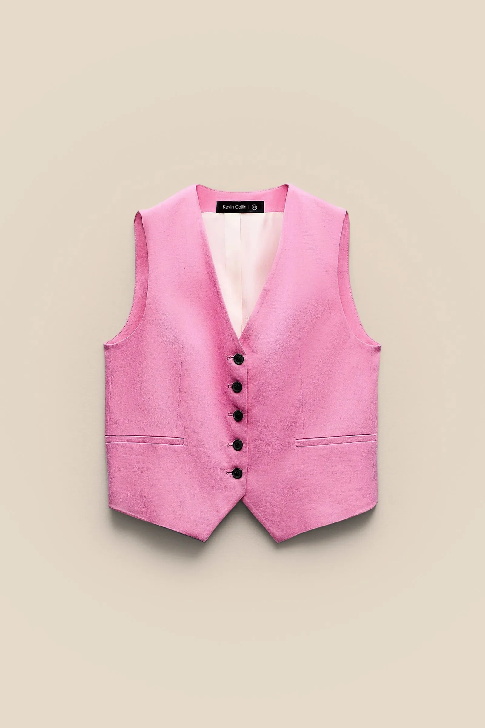 Pink Linen Vest