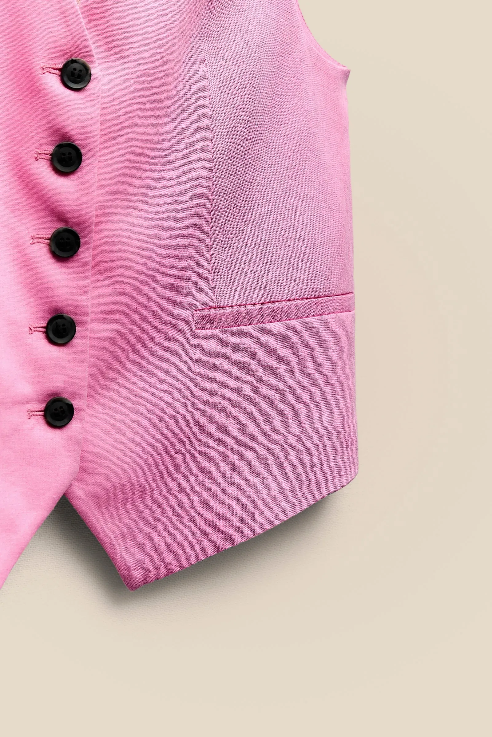 Pink Linen Vest