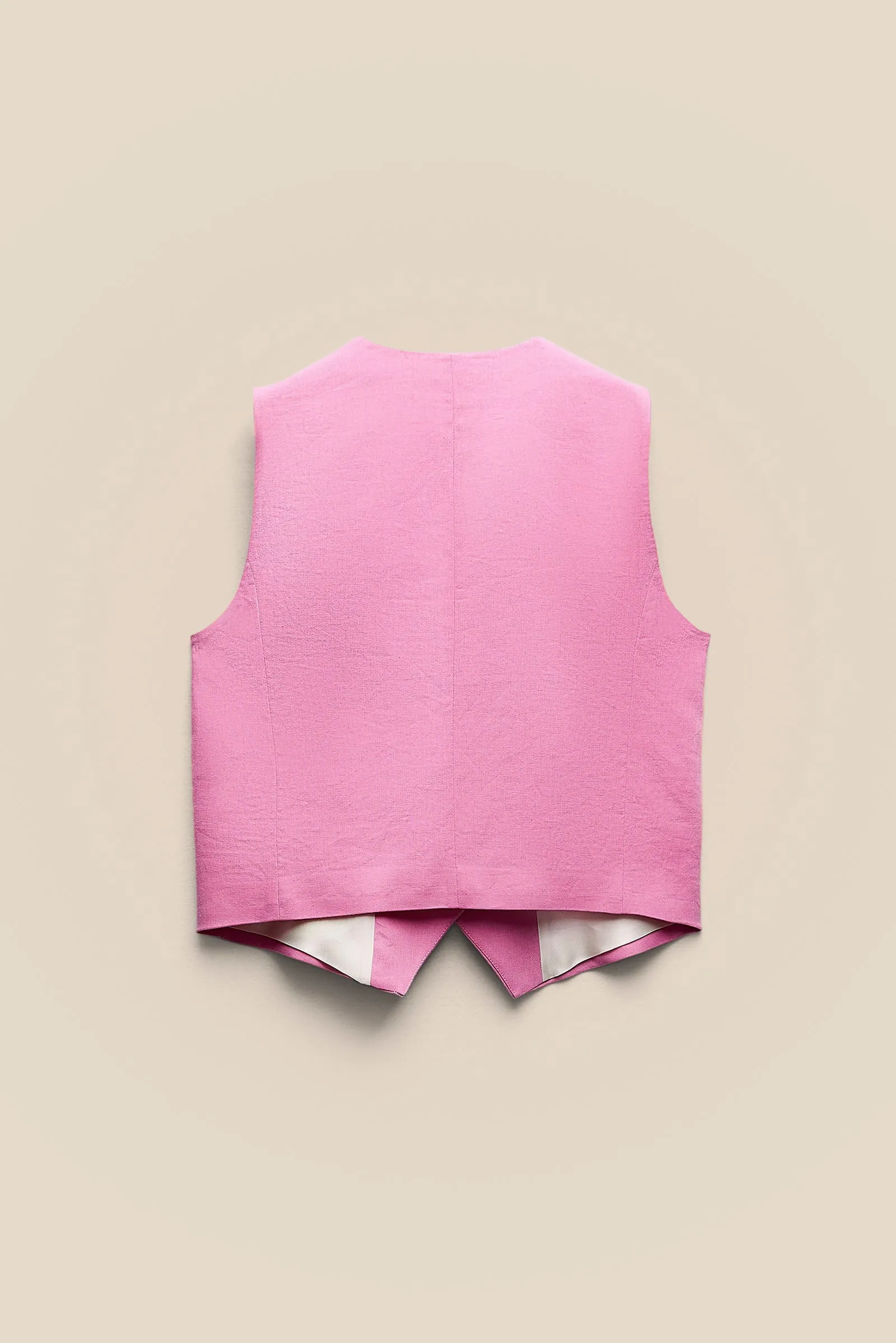 Pink Linen Vest