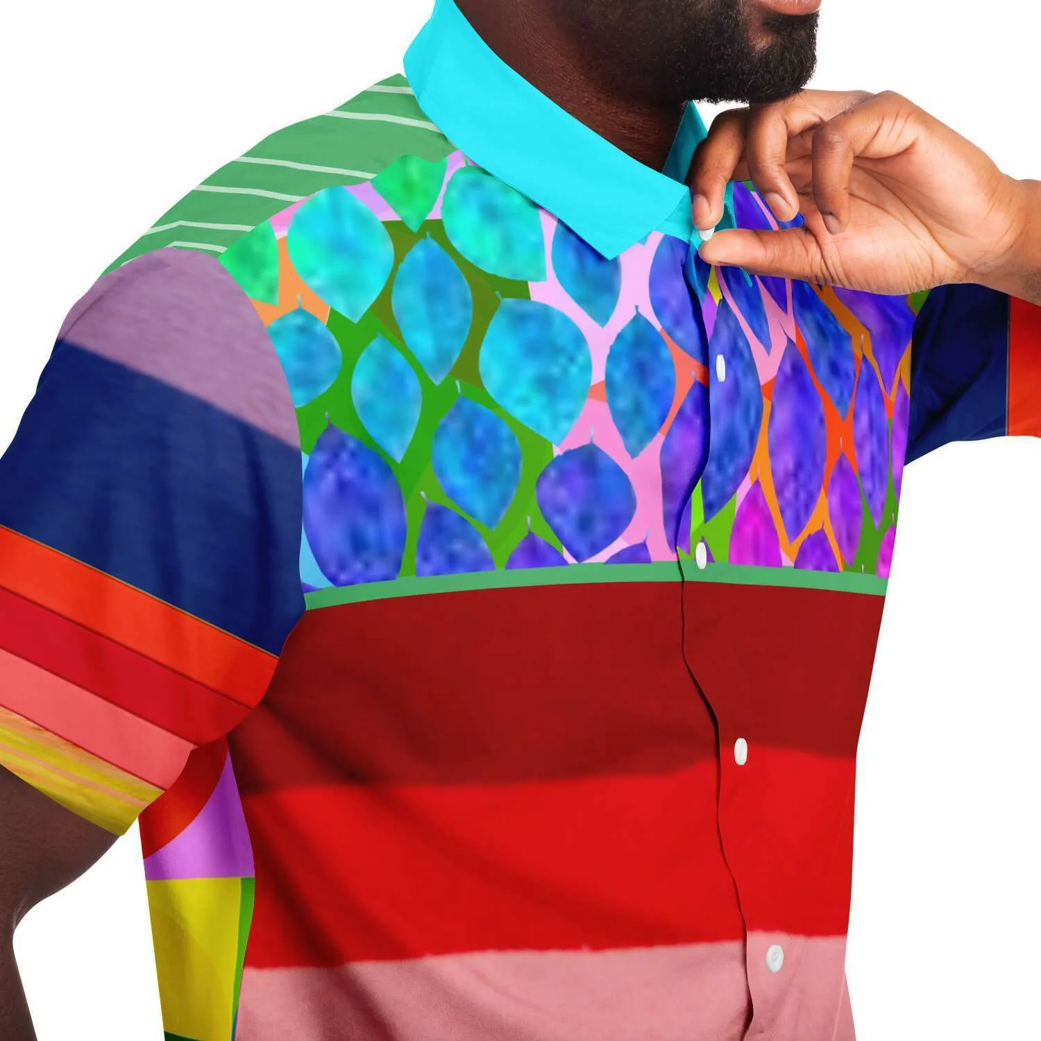 Rainbow-Tastic Short Sleeve Button Down Shirt