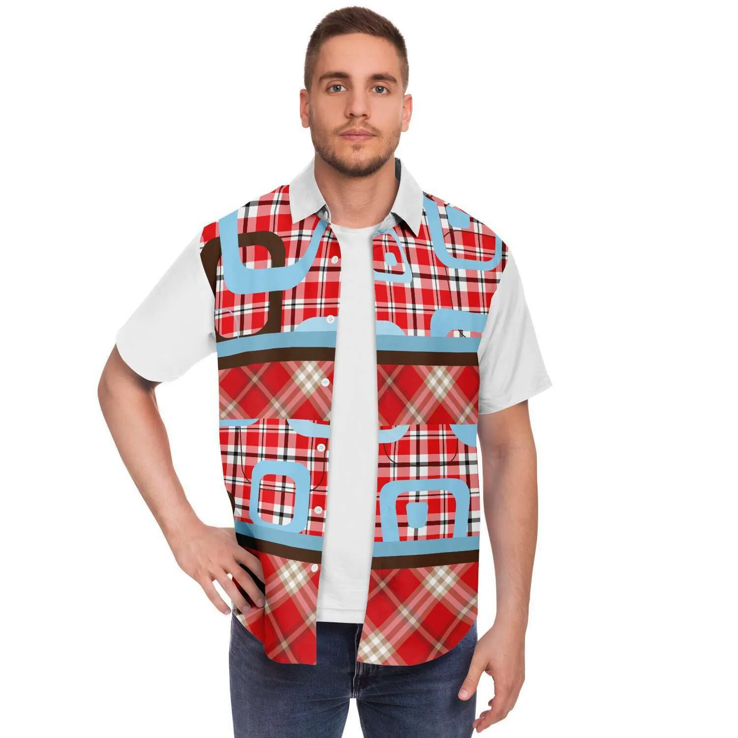 Red Pacific Palisades Plaid Button Down Shirt