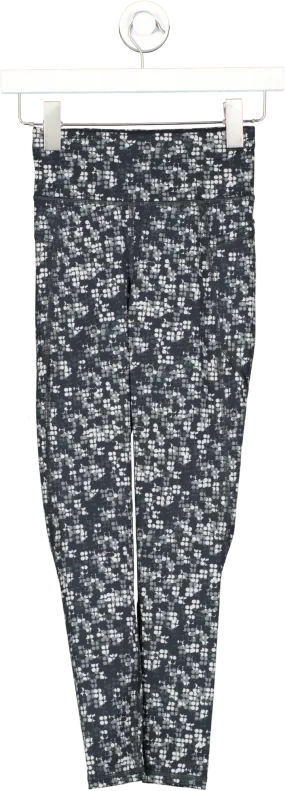 Sweaty Betty Black Zero Gravity 7/8 Running Leggings In Overlay Print UK XXS