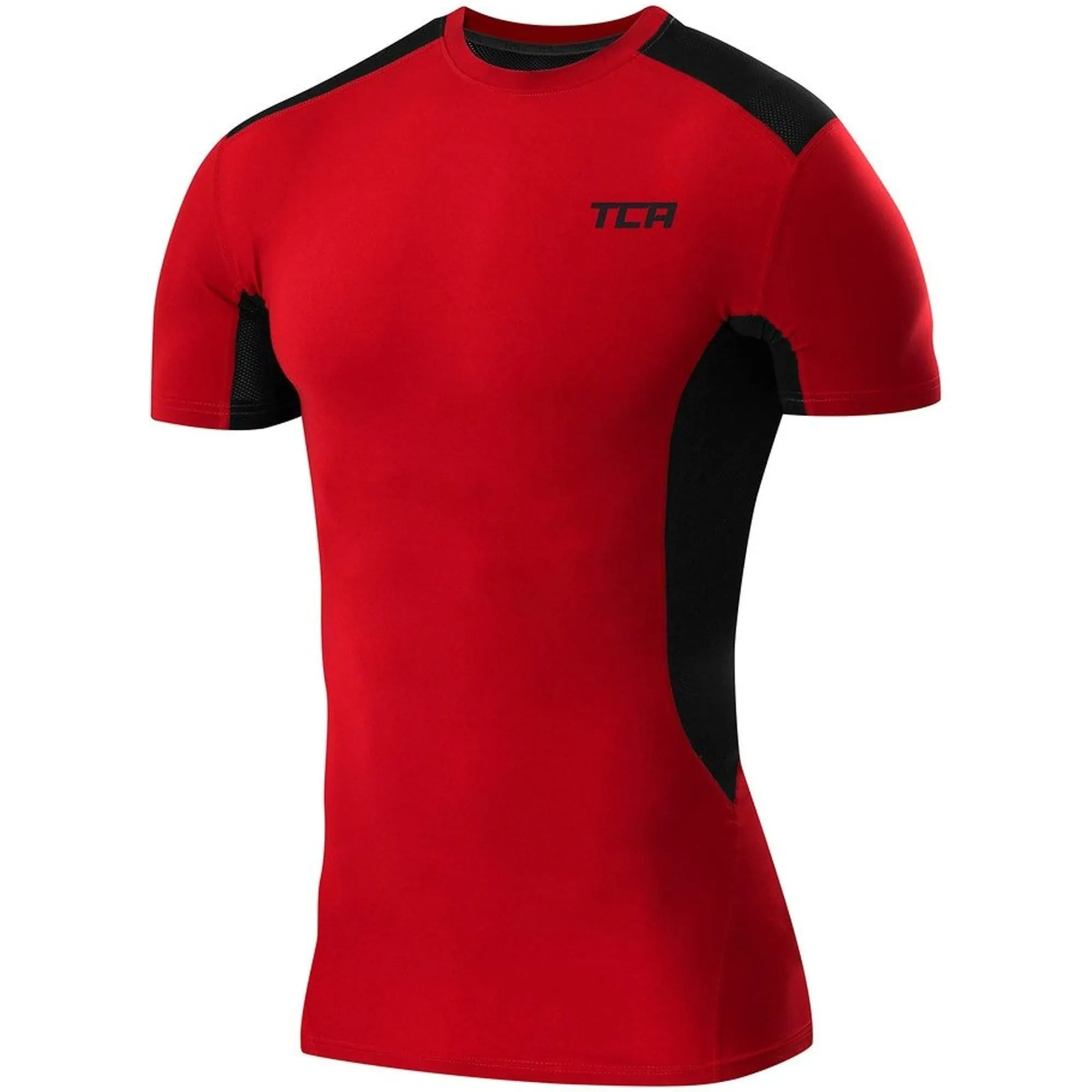 TCA FX Laser Mens Short Sleeve Compression Top - Red