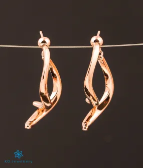 The Melt Silver Front & Back Rosegold Earrings