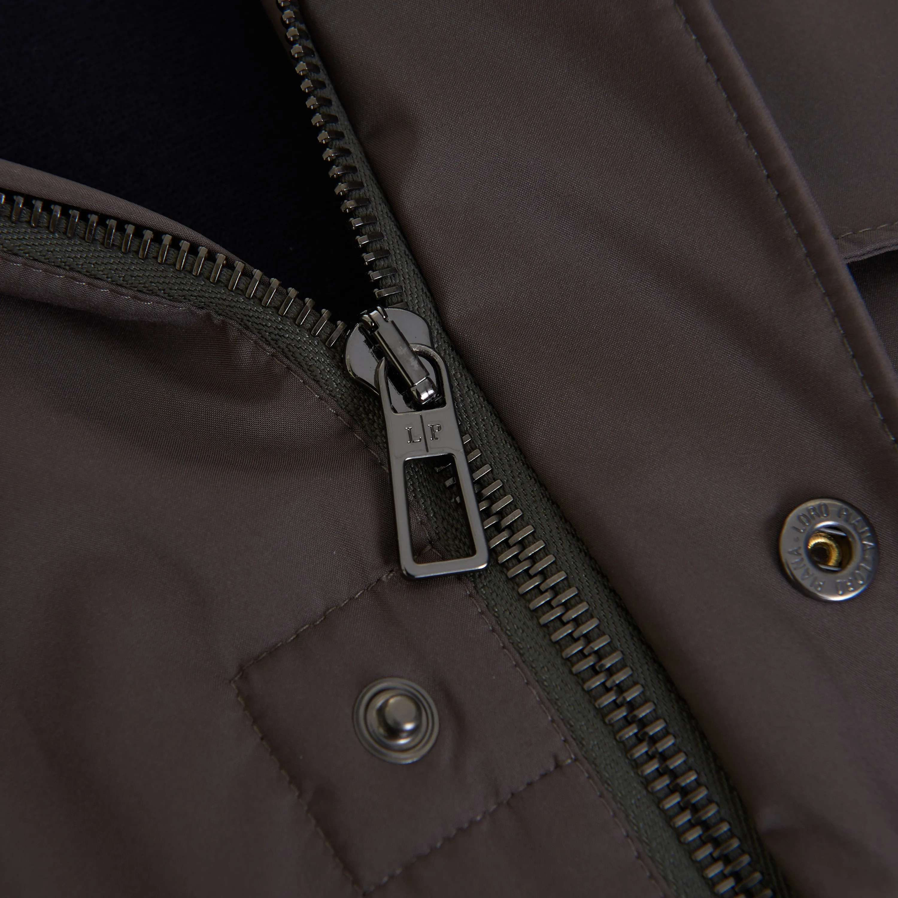 Traveller Windmate Jacket In Army Green Technical Fabric & Cashmere