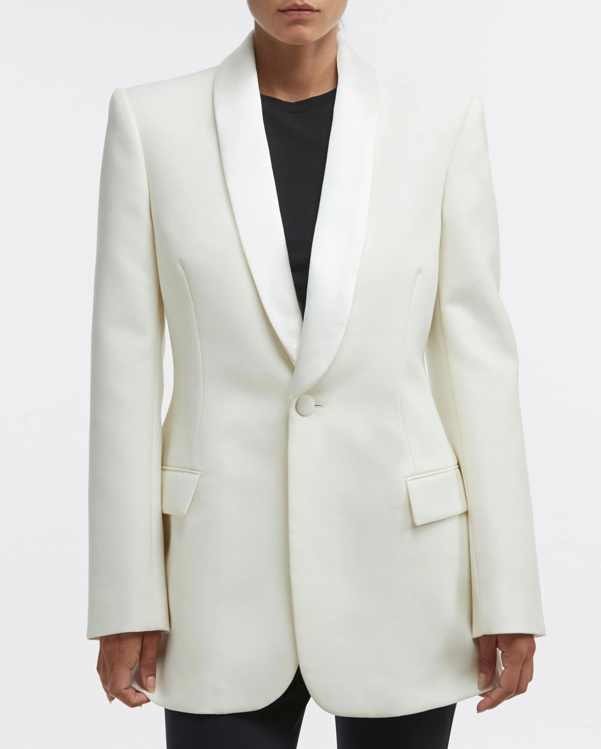 TUXEDO BLAZER / OFF WHITE