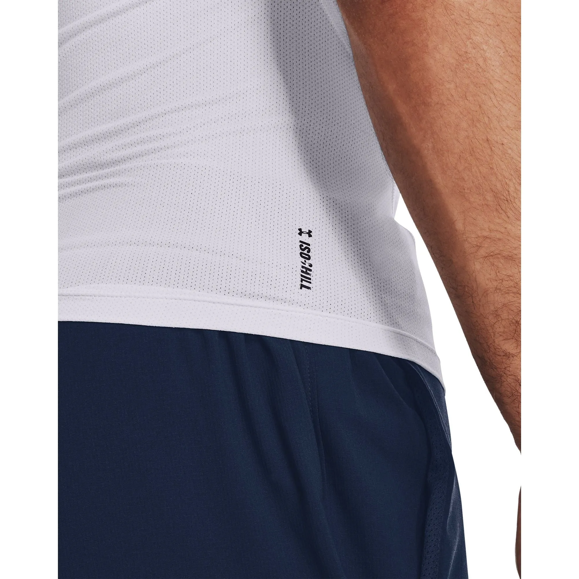 Under Armour Iso-Chill Printed Compression Short Sleeve Mens Running Top - White