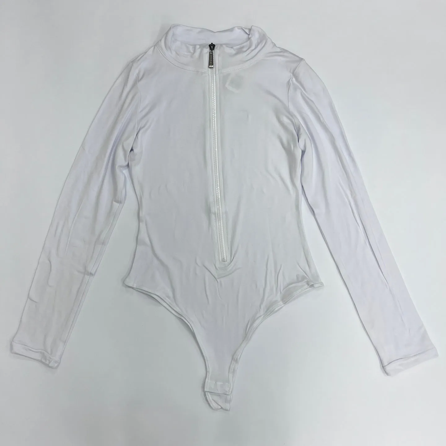 Women's Half Zipper Long Sleeve Bodysuit