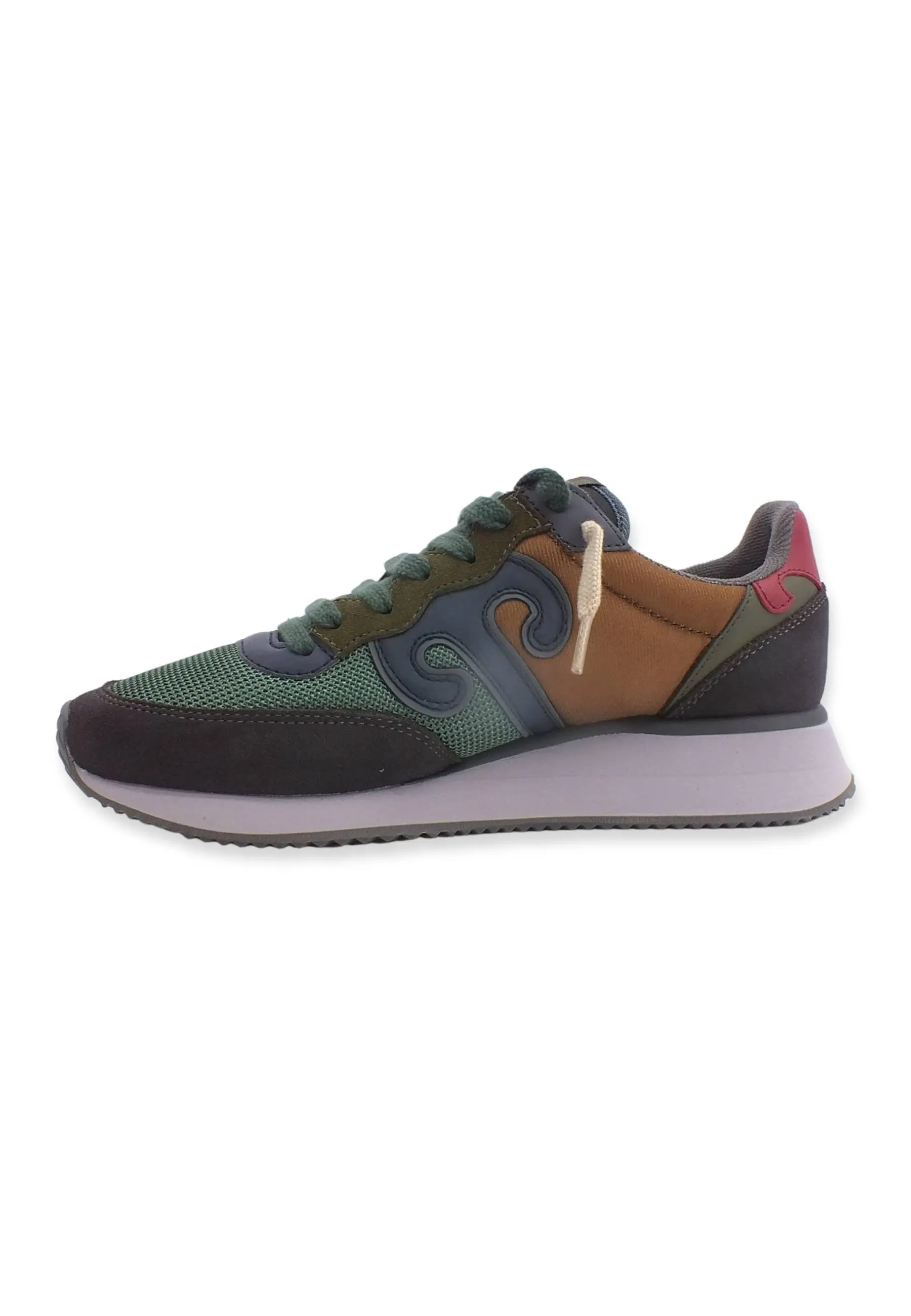 WUSHU Master Sport Sneaker Uomo Green Navy Brown MS166