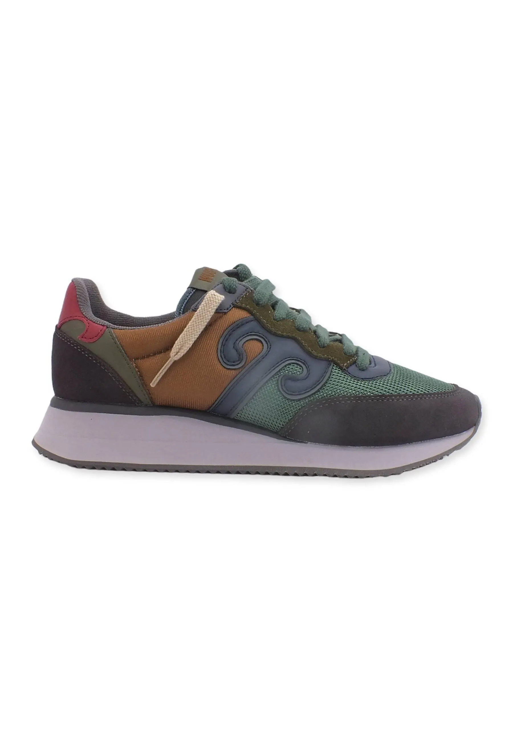 WUSHU Master Sport Sneaker Uomo Green Navy Brown MS166