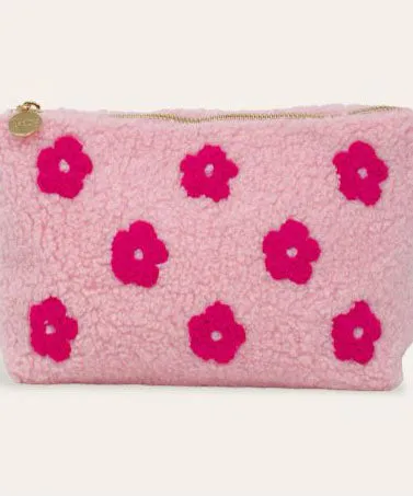 Zippered Teddy Pouch - Pink Floral